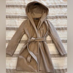 Zara Tan Hooded Coat